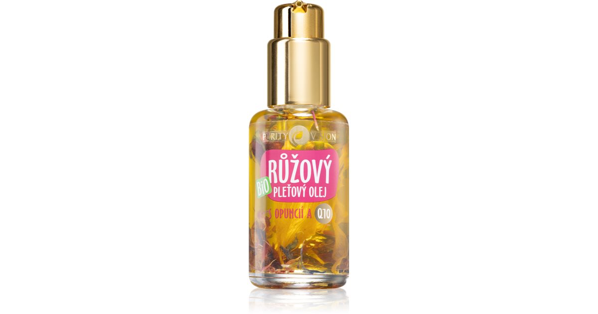 Olio di pelle rosa biologico con fico d'india e Q10 45 ml
