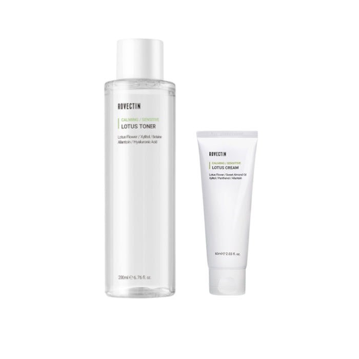 Wholesale ROVECTIN - Clean Lotus Water Calming Toner - 200ml 1ea + Calming Lotus Cream New Version - 60ml 1ea Set | Carsha