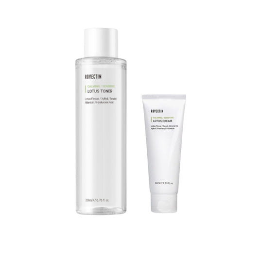 Wholesale ROVECTIN - Clean Lotus Water Calming Toner - 200ml 1ea + Calming Lotus Cream New Version - 60ml 1ea Set | Carsha