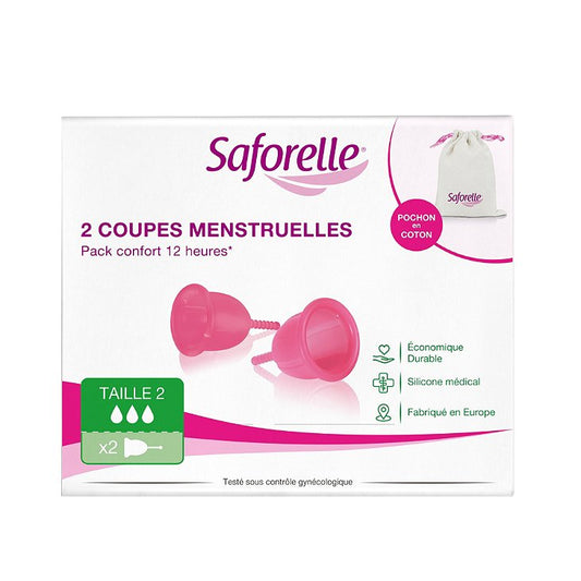 Wholesale Saforelle 2 coppette mestruali T2 + sacchetto | Carsha