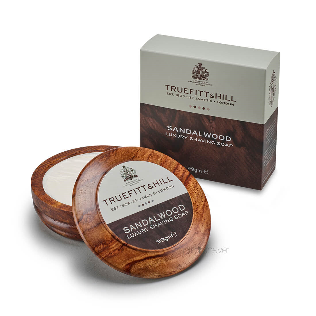 Sapone da barba di lusso Truefitt & Hill Sandalwood in ciotola di legno 99gr
