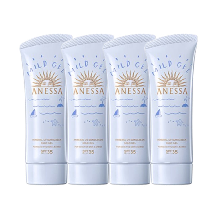 Shiseido Anessa Moisture UV Sunscreen Mild Gel SPF35 PA+++ - 90g (4ea) Set