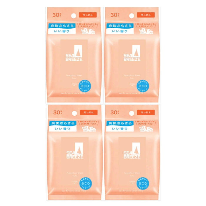 Shiseido - Sea Breeze Face & Body Ice Sheet - 30 sheets - Soap (4ea) Set