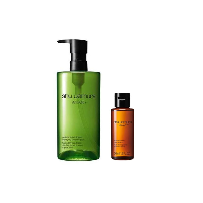 Wholesale Shu Uemura Anti/Oxi+ Pollutant & Dullness Clarifying Cleansing Oil - 450ml 1ea + Ultime8 Sublime Beauty Cleansing Oil - 50ml | Carsha