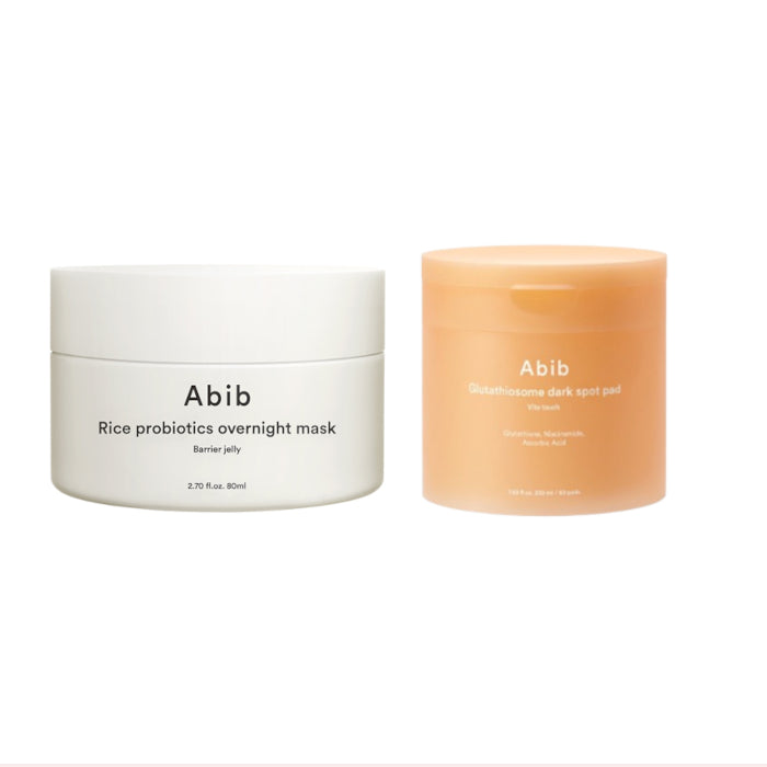 Wholesale Abib - Glutathiosome Dark Spot Pad 1ea X Rice Probiotics Overnight Mask 1ea Set | Carsha