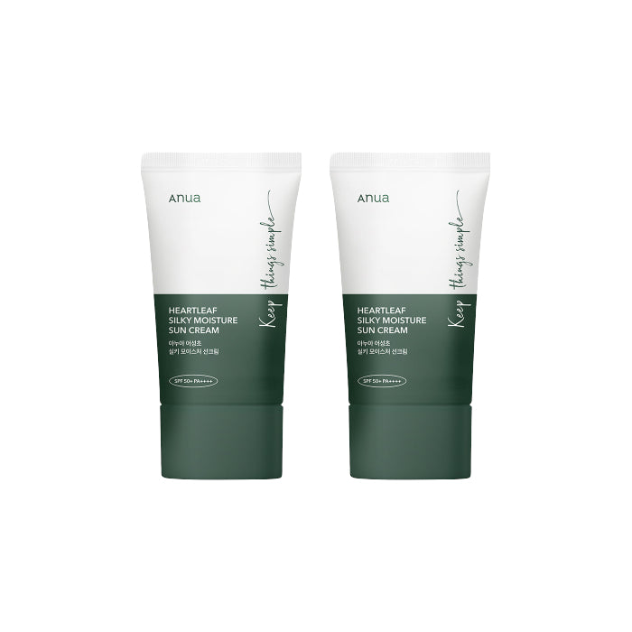 Wholesale ANUA - Heartleaf Silky Moisture Sun Cream SPF50+ PA++++ - 50ml 2ea Set | Carsha