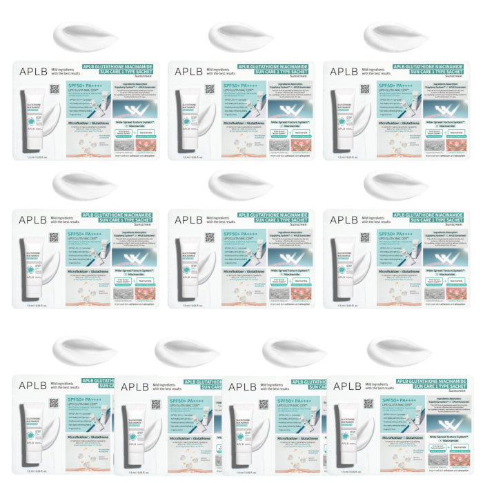 Wholesale APLB - Glutathione Niacinamide Sunscreen SPF50+ PA++++ Sachet Pack 10ea Set | Carsha
