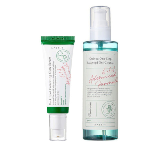 Wholesale DEAL AXIS-Y Dark Spot Correcting Glow Serum X Quinoa One Step Balanced Gel Cleanser | Carsha