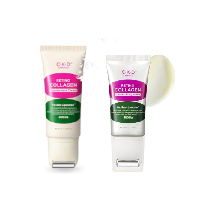 Wholesale CKD - Retino Collagen Guasha Neck Cream - 50ml & Small Molecule 300 Guasha Lifting Serum - 40ml Set | Carsha