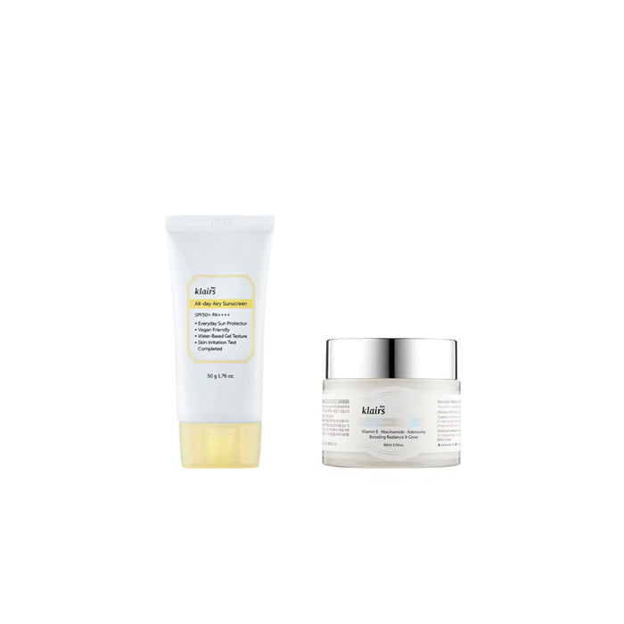 Wholesale Dear; Klairs - Freshly Juiced Vitamin E Mask - 90ml + All-day Airy Sunscreen SPF50+ PA++++ - 50g 1ea Set | Carsha