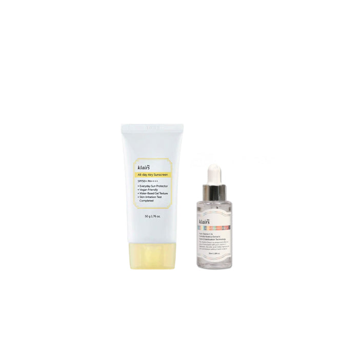 Wholesale Dear; Klairs - All-day Airy Sunscreen SPF50+ PA++++ - 50g + Freshly Juiced Vitamin Drop - 35ml 1ea Set | Carsha
