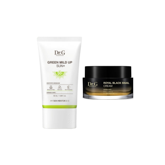 Wholesale Dr.G Royal Black Snail Cream - 50ml + Green Mild Up Sun+ SPF50+ PA++++ - 50ml 1ea Set | Carsha