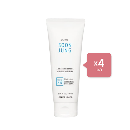 Wholesale Deal ETUDE - Soon Jung 5.5 Foam Cleanser - 150ML - White 4ea Set | Carsha