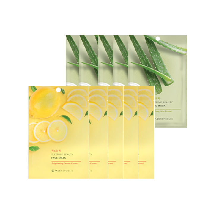 face republic - Sleeping Beauty Face Mask - 23ml - Soothing Aloe Extract (5ea) + Sleeping Beauty Face Mask - 23ml -...