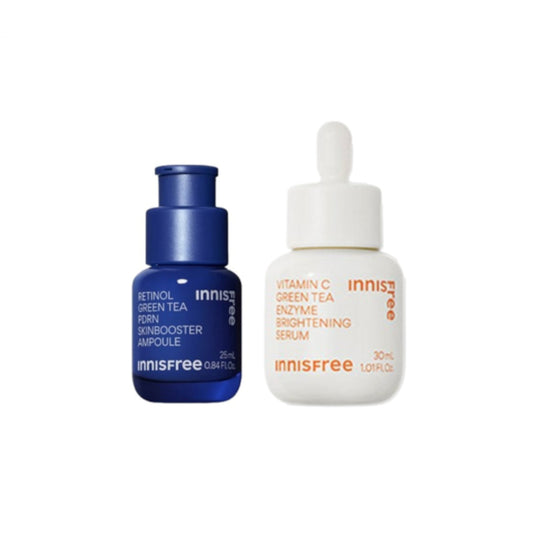 Wholesale innisfree - Vitamin C Green Tea Enzyme Brightening Serum - 30ml 1ea X Retinol Green Tea PDRN Skin Booster Ampoule - 25ml 1ea | Carsha