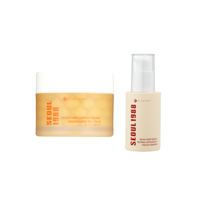 Wholesale KSECRET - SEOUL 1988 Capsule Cream : Niacinamide 5% + Yuja - 50ml 1ea X Serum : Retinal Liposome 2% + Black Ginseng - 30ml... | Carsha