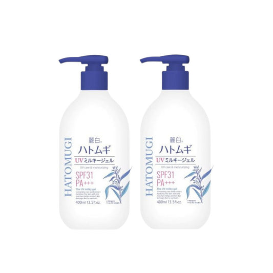 Wholesale KUMANO COSME - Reihaku Hatomugi UV Care & Moisturizing The UV Milky Gel SPF31 PA+++ - 400ml 2ea Set | Carsha