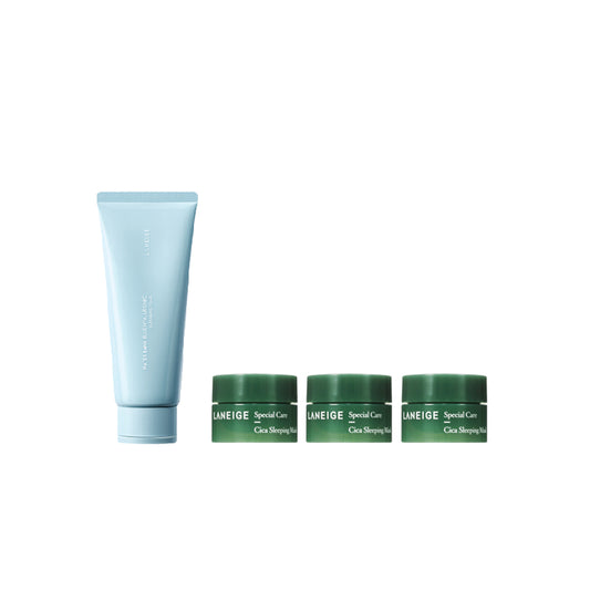 Wholesale LANEIGE - Water Bank Blue Hyaluronic Cleansing Foam - 150g 1ea + Cica Sleeping Mask 10ml 3ea Set | Carsha