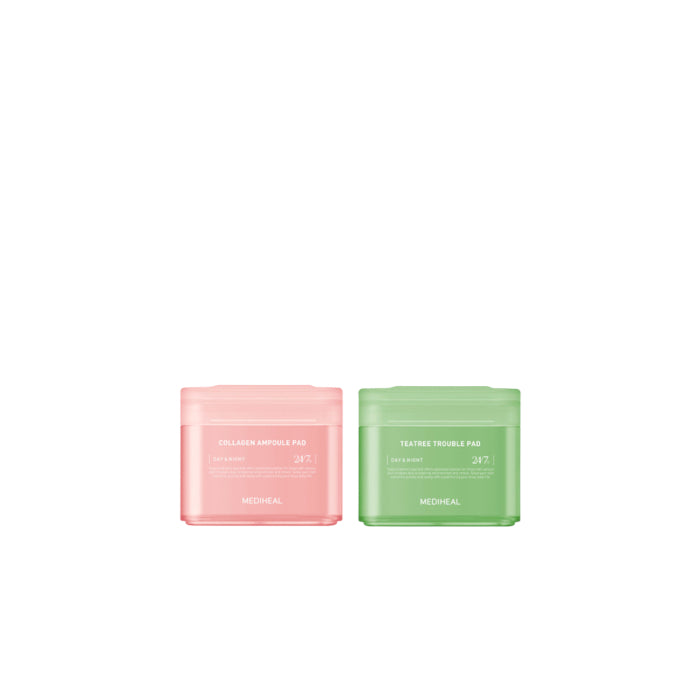 Wholesale Mediheal - Collagen Ampoule Pad - 100ea 1ea + Teatree Trouble Pad - 100ea 1ea Set | Carsha