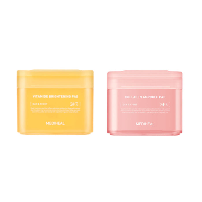 Wholesale Mediheal - Collagen Ampoule Pad - 100ea 1ea + Vitamide Brightening Pad - 100ea 1ea Set | Carsha