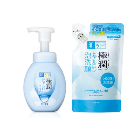 Wholesale Rohto Mentholatum - Hada Labo Gokujyun Super Hyaluronic Face Foam Japan Version & Refill Set | Carsha