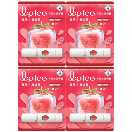 Rohto Mentholatum - LipIce Lip Balm - 1pc - Strawberry (4ea) Set