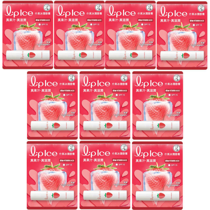 Wholesale Rohto Mentholatum - LipIce Lip Balm - 1pc - Strawberry 10ea Set | Carsha