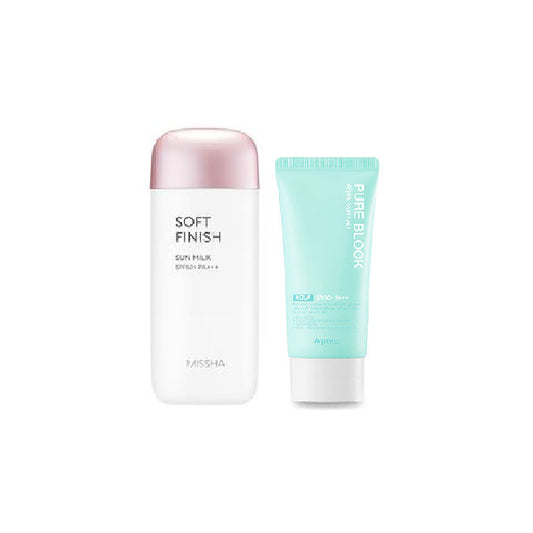Wholesale Missha Soft Finish Sun Milk X A'pieu Hero Sunscreen Set B | Carsha