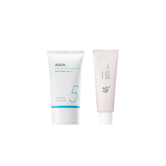 Wholesale BEAUTY OF JOSEON - Relief Sun : Rice + Probiotic SPF50+ PA++++ - 50ml X MISSHA - All-Around Safe Block Aqua Sun SPF50+ PA++++... | Carsha