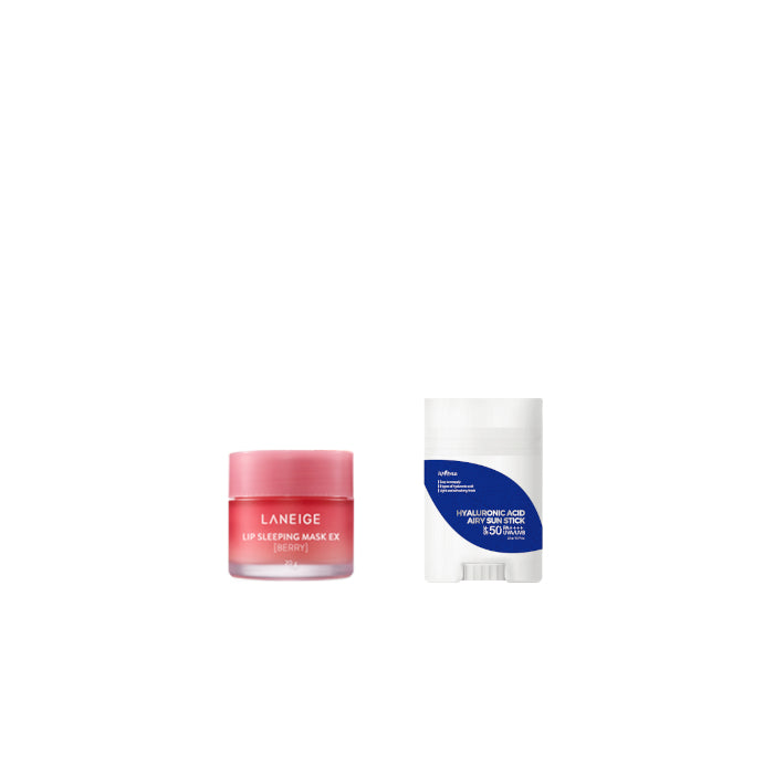 Wholesale Isntree - Hyaluronic Acid Airy Sun Stick SPF50+ PA++++ - 22g 1ea + LANEIGE - Lip Sleeping Mask EX - 20g - Berry 1ea Set | Carsha