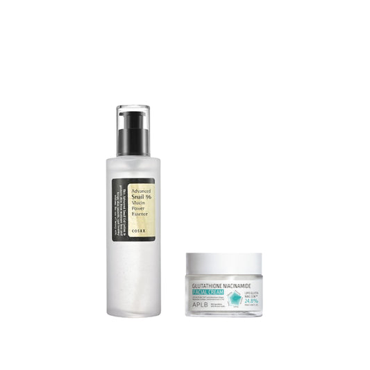 Wholesale COSRX - Advanced Snail 96 Mucin Power Essence 100ml + APLB - Glutathione Niacinamide Facial Cream - 55mml Set | Carsha