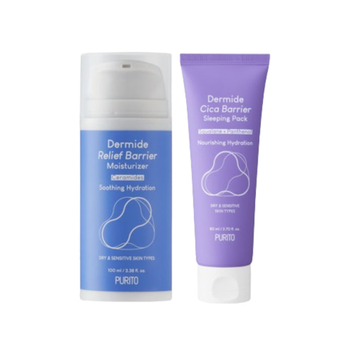 Wholesale Purito SEOUL - Dermide Relief Barrier Moisturizer - 100ml + Dermide Cica Barrier Sleeping Pack - 80ml Set | Carsha
