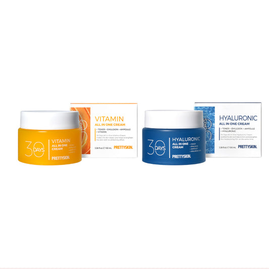 Wholesale PRETTYSKIN - 30 Days All In One Vitamin Cream - 100ml 1ea + Hyaluronic Cream - 100ml 1ea Set | Carsha