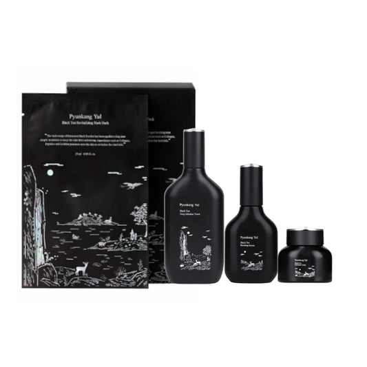Wholesale Pyunkang Yul Black Tea Deep Infusion Toner - 130ml 1ea + Black Tea Boosting Serum - 45ml 1ea + Black Tea Revitalizing Mask | Carsha