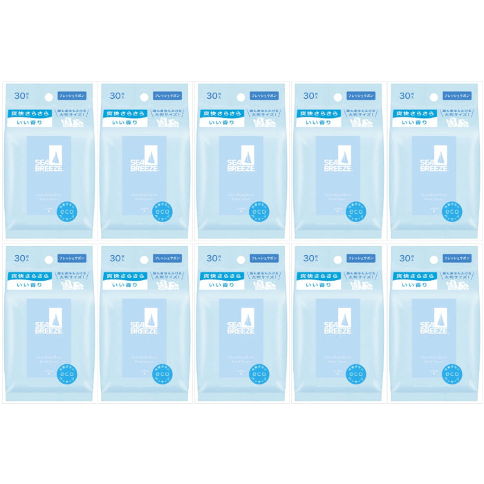 Shiseido - Sea Breeze Face & Body Ice Sheet - 30 sheets - Fresh Savon (10ea) Set