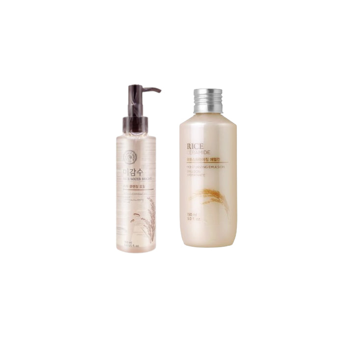Wholesale THE FACE SHOP - Rice & Ceramide Moisturizing Emulsion - 150ml 1ea + Rice Water Bright Rich Cleansing Oil - 150ml 1ea Set | Carsha