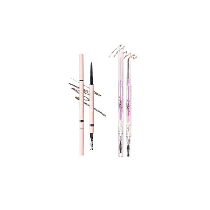 Wholesale Flortte - My Beautiful Password Eyebrow Pencil - 0.05g - M1 Medium Brown 1ea + B2 Ash Brown 1ea Set | Carsha
