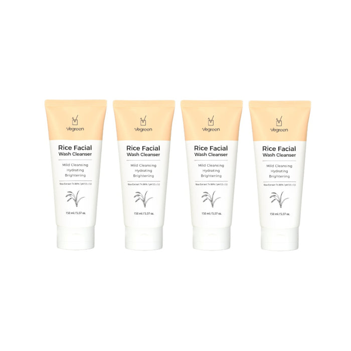 Wholesale VEGREEN - Rice Facial Wash Cleanser - 150ml 4ea Set | Carsha