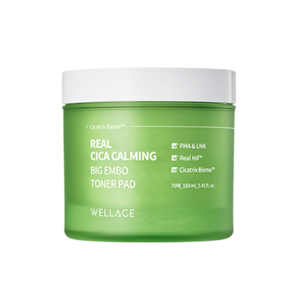 Wholesale Wellage - Real Cica Calming Big Embo Toner Pad - 160ml/70pads | Carsha