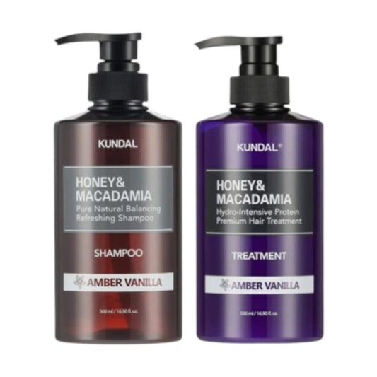 Wholesale KUNDAL - Honey & Macadamia Nature Shampoo + Treatment - 500ml Set - Amber Vanilla | Carsha