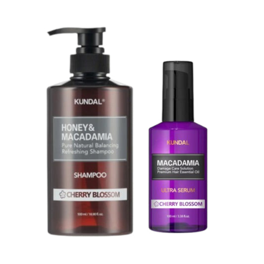 Wholesale KUNDAL - Honey & Macadamia Nature Shampoo - 500ml + Hair Serum - 100ml Set - Cherry Blossom | Carsha