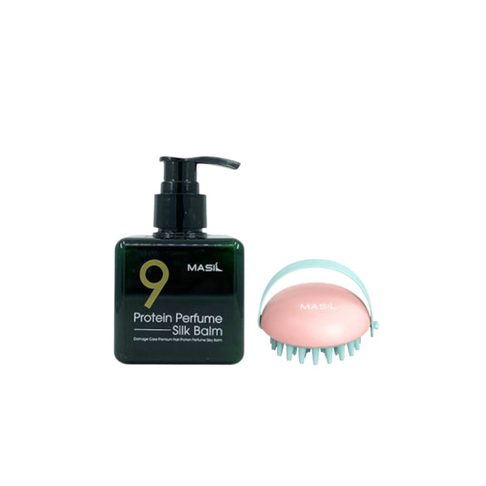 Masil - Protein Perfume Silk Balm - 180ml (1ea) + Head Cleansing Massage Brush - 1pc Set
