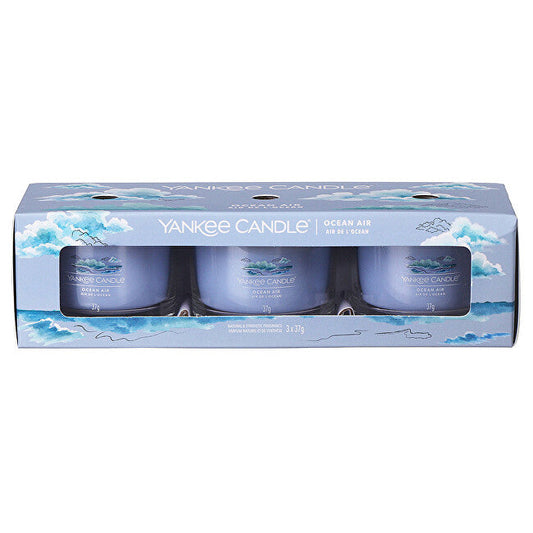 Yankee Candle Set di candele votive in vetro Ocean Air 3x 37 g